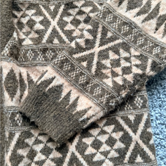 Lucky Brand Brown Western Shawl Collar Geometric Cardigan Size M - Picture 4 of 9